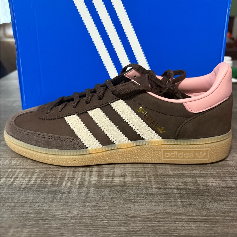 🟤Adidas Handball Spezial Women 8 sueded Brown, white, pink Brand New!
